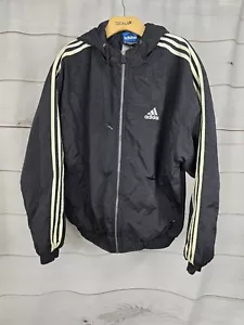 Chaqueta de bombardero vintage Adidas Y2K negra logotipo grande para hombre talla M #L - Imagen 1 de 10