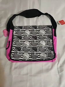 NEW Sanrio Hello Kitty Messenger Bag Book Bag Pink Black White Multi Face - Picture 1 of 7