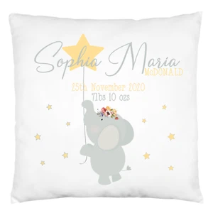 Personalised New Baby Girl Cushion,Pillow,Gift for New Baby Girl,40 cms Square - Picture 1 of 5
