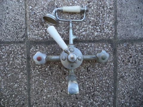 Art Deco 'Telephone' Style Chromed Brass Water Bath Mixer Faucet 1940's Cover