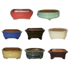 10 Inch Assorted Glazed Bonsai Pots (Random Selection) - Picture 1 of 1