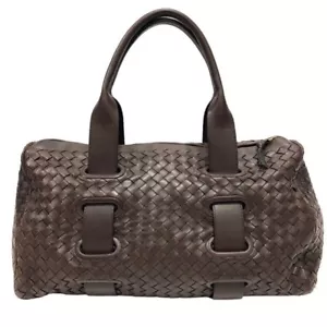 Bolso de Lona Bottega Veneta Intrecciato Cuero Bolso de Mano Marrón JAPÓN - Imagen 1 de 8