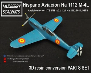 1/32 Hispano Aviacion Ha 1112 M4-L RESIN conversion set MULBERRY SCALE KITS - Imagen 1 de 19
