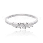 Natural H/si Marquise Diamond Engagement Ring 18k White Solid Gold 0.32 Ct