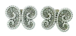 Sterling Silver Olivia Diamond Butterfly Stud Earrings - Picture 1 of 8