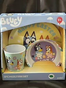 Bluey Bingo Dog Easter Plate Cup Mealtime Set Kids Dinnerware by zak! - Picture 1 of 4