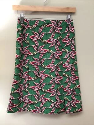 Falda Pleione XS Petite (Nordstrom) Verde y Rosa Floral Hoja Patrón Línea A Foto 1 de 4