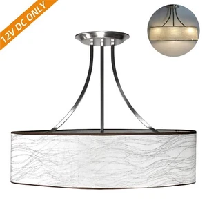12V RV LED Ceiling Pendant Light Oval Fabric Shade Camper Boat Kitchen 350lm - Picture 1 of 6
