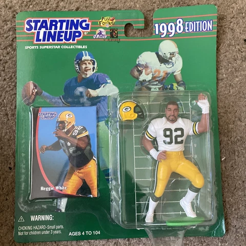 1998 Starting Lineup Reggie White Green Bay Packers Figure W/ Card Eagles Legend Cover