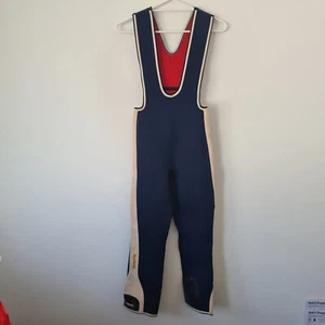 Le Pants Cycling Bib Tights Mens Stretch Polyamide Blue White Leather Shin Pads - Picture 1 of 10