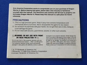 Dragon Warrior II (Missing Cover) - Nintendo NES - Authentic - Manual Only! - Picture 1 of 4