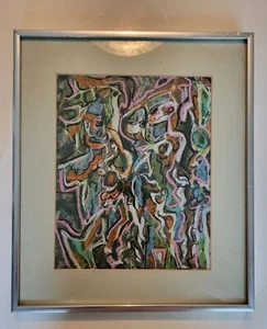Gérald Brault 1929-1998 Oil Pastel on Paper "Carnaval" 1978 - Picture 1 of 3