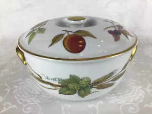 Worcester Evesham Gold 1961 Round Covered Casserole & Lid 7.5” Holds 5 cups VGUC - Picture 1 of 11