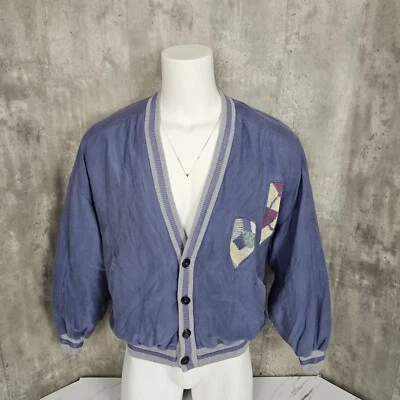 Vintage 80s St Croix Knits X I.magnin Mens M Microfiber Cardigan Sweater Jacket - Image 1 of 4