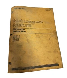 Caterpillar D6 Tractor Power Shift Maintenance Manual, SEBU5203-02 **SALE** - Picture 1 of 1