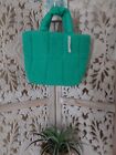 Topshop Quilted Borg / Shearling / Teddy Tote Bag In Turquoise Green