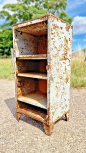 Retro Vintage Industrial Chic Metal Storage Shelves Box Rustic Workshop Upcycle - Picture 1 of 12