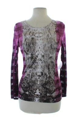 Inc International Concepts Petite New Purple Illusion-Stripe Sweater PM $69 - Image 1 of 3