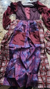 Girls Witch Costume 5–6Y Halloween Dress Up Cosplay Outfit Red Purple - Picture 1 of 10