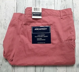 NEU Architect Herren Größe 42x10 Shorts Flex Taille Tech Tasche flache Vorderseite Neu mit Etikett - Bild 1 von 5