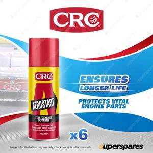 6 x CRC Aerostart 300g Aerosol Starter Spray Fast Starting Engines - Picture 1 of 2