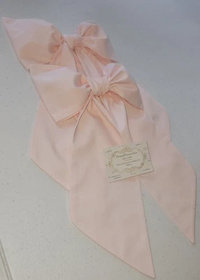 1 Cot Bow Crib Bow Moses Basket Bow Tie on Bow Blush Pink - Image 1 of 4