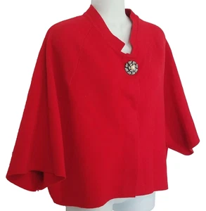 Roter Pullover für Weihnachten, Valentinstag Cape Strass Perlen Kragen OS - Bild 1 von 4
