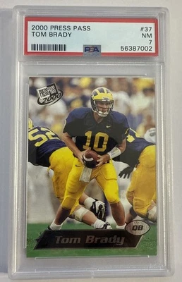 Press Pass #37 2000/Tom Brady novato/PSA 7 casi nuevo-como nuevo Foto 1 de 2