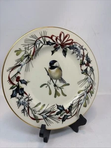 Lenox Winter Greeting Chickadee 9 7/8" Luncheon Plate - Picture 1 of 5