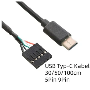 Kabel Typ-C Stecker auf 5pin 9pin USB Mainboard Header Buchse 30cm 50cm100cm USB - Picture 1 of 11