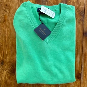 Brooks Brothers 100% Algodón Pima Verde Clásico Cuello en V Suéter Chaleco Hombres Grande Nuevo con Etiquetas - Imagen 1 de 8