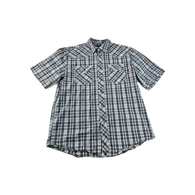 Wrangler 20X Competition Pearl Snap Shirt Men L Blue Stripe Stretch Workwear - Image 1 of 4