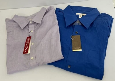 NUEVO CON ETIQUETAS Lote de 2 Camisas de Vestir Merona Hombres XXL 18-18.5 Manga Larga Abotonadas Algodón Foto 1 de 4