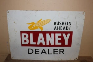 Vintage Blaney Scheffel voraus! Samen Mais Händler Bauernhof 16"x23" Blechschild - Bild 1 von 3