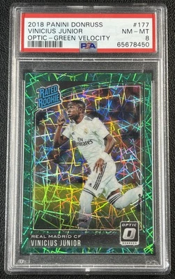 VINICIUS JUNIOR VINI JR PSA 8 2018 DONRUSS OPTIC #177 ROOKIE GREEN VELOCITY /200 - Image 1 of 2