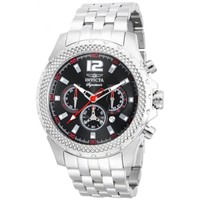 Invicta Men's Watch Signature Chronograph Black Dial Silver Tone Bracelet 7456