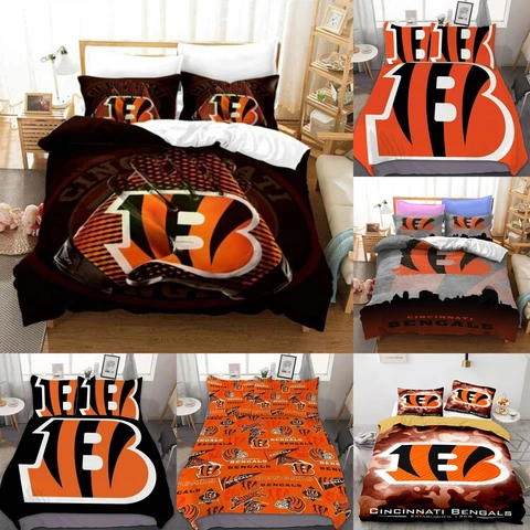 Cincinnati Bengals 3 Pieces Bedding Set Pillowcases Quilt/Duvet/Comforter Cover Cover
