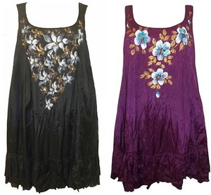 LADIES EVANS BLACK PURPLE PLUS SIZE SLEEVELESS TUNIC TOP DRESS UK SIZES 18-32 - Picture 1 of 5
