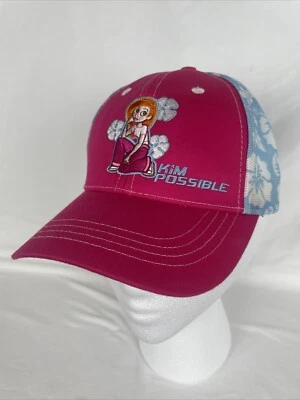 Disney Kim Posible Gorra de Bola Ajustable Sombrero Rosa Azul Blanco Hibisco MD/LG Foto 1 de 4