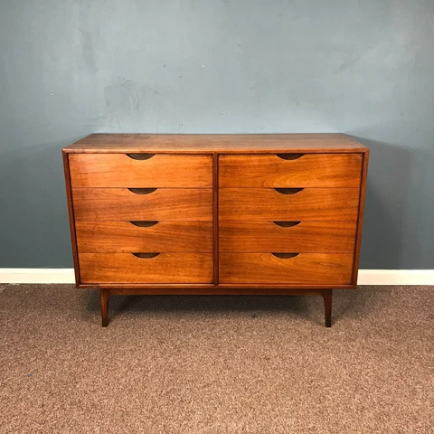 Mid Century Teak 8 Drawer Low Chest Cover