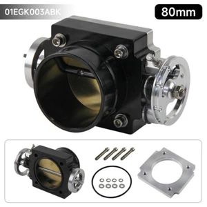 80mm High Flow Alloy Aluminum Universal CNC Billet Intake Throttle Body Black - Picture 1 of 11