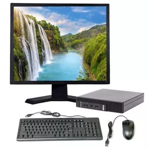 Dell Micro Desktop Computer PC 8GB 256GB SSD 19" LCD Windows 10 Pro Wi-Fi - Picture 1 of 11