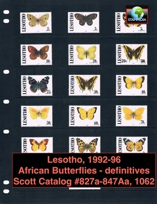 Valor Scott de $23,85 - 1992-96 Mariposas Lesotho África definitiva CV MNH NH UMM Foto 1 de 4