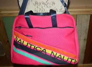 Nautica Colorful Hot Pink Duffle Bag Shoulder Bag School Office Track Athletics - Picture 1 of 8