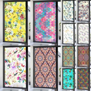 New Ethnic Static Cling Frosted Stained Glass Window Door Sticker Film - Picture 1 of 28
