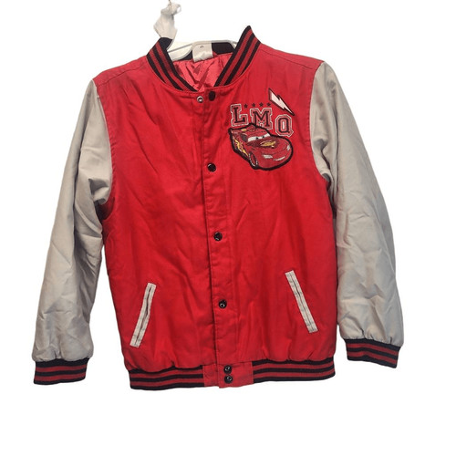 ALEXANDER MCQUEEN Giacca Varsity Disney Store Pixar Cars Lightning McQueen per ragazzi taglia 9 10 E5