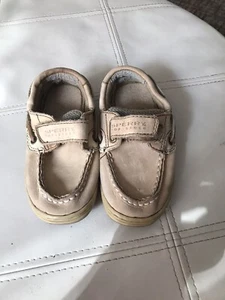 Sperry size 7.5 M toddler boy brown leather boat shoes - Picture 1 of 4