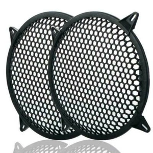 12" 1 PAIR SUBWOOFER SPEAKER COVERS WAFFLE MESH GRILL PROTECT GUARD CLIP NEW - Picture 1 of 10