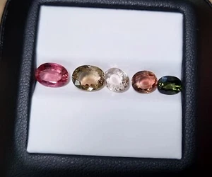 4.15Ct Set of 5 Natural Tourmaline gemstones, Oval cut, Afghanistan - Picture 1 of 4