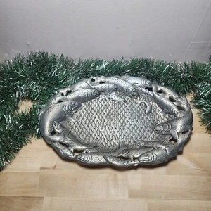 ARTHUR COURT Oval Trout Salmon Fish Serving Tray Platter ALUMINUM 14” X 9” - Picture 1 of 9